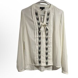 The limited blouse embroidered lace up detail shirt NEW‎ small